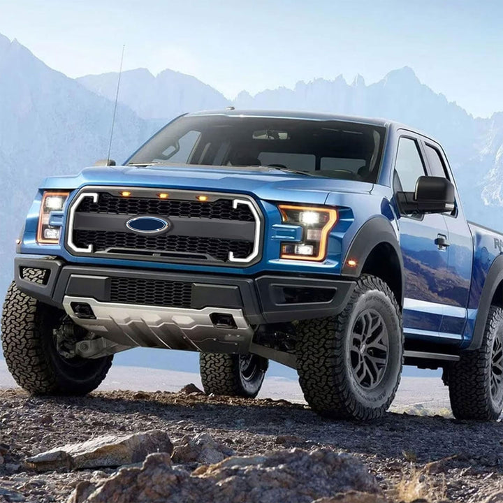 AMERICAN MODIFIED Raptor Style Mesh Grille for 2015-2017 Ford F150, Matte Black - VMInnovations