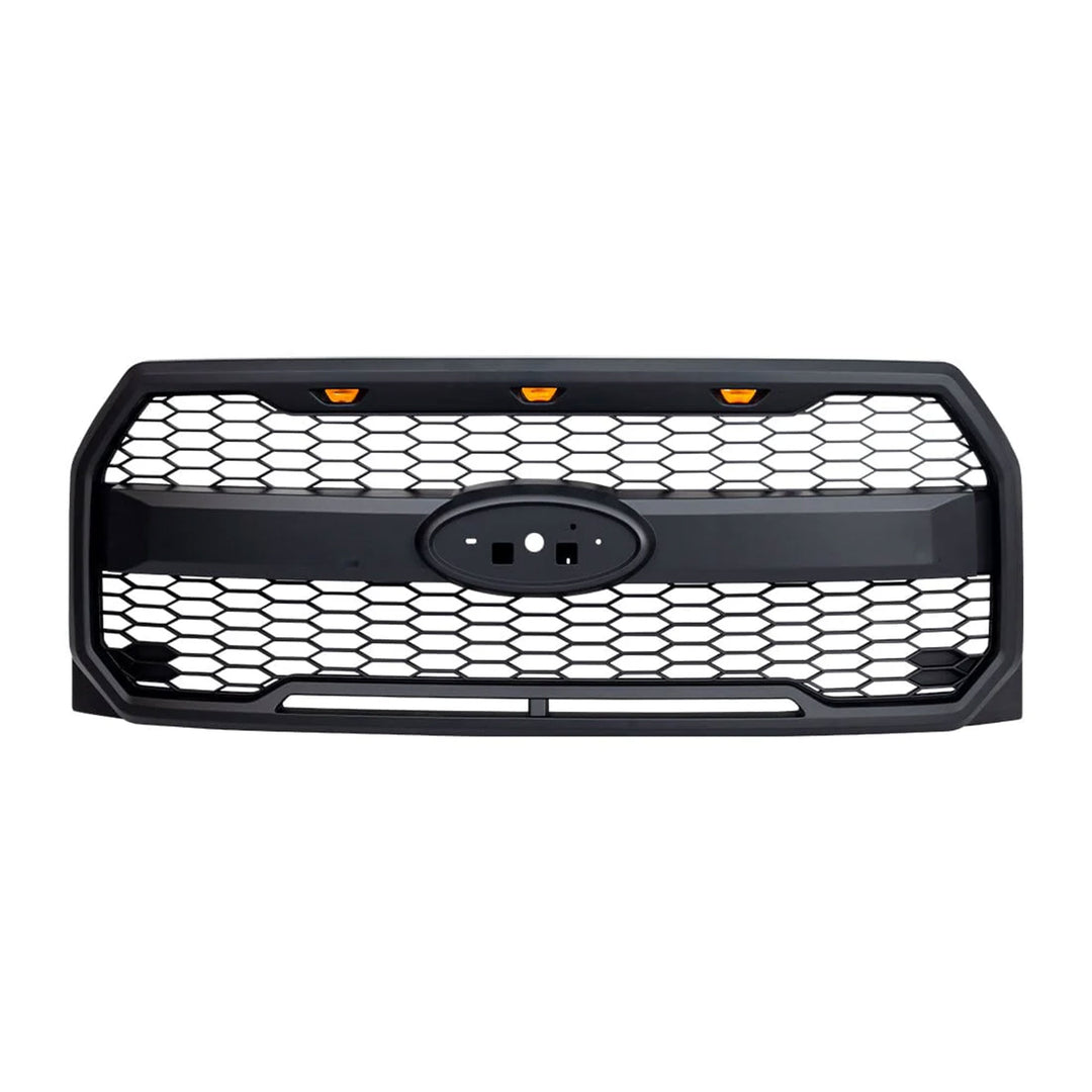 AMERICAN MODIFIED Raptor Style Mesh Grille for 2015-2017 Ford F150, Matte Black - VMInnovations