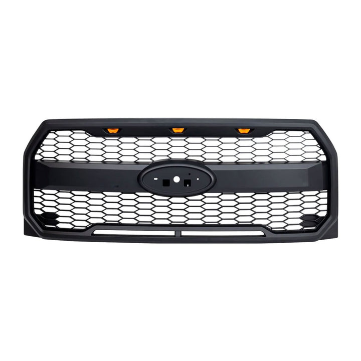 AMERICAN MODIFIED Raptor Style Mesh Grille for 2015-2017 Ford F150, Matte Black - VMInnovations