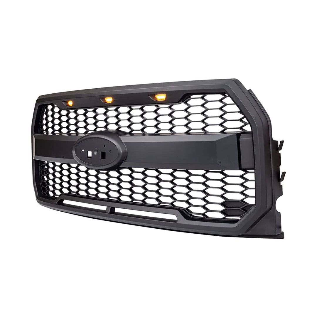 AMERICAN MODIFIED Raptor Style Mesh Grille for 2015-2017 Ford F150, Matte Black - VMInnovations