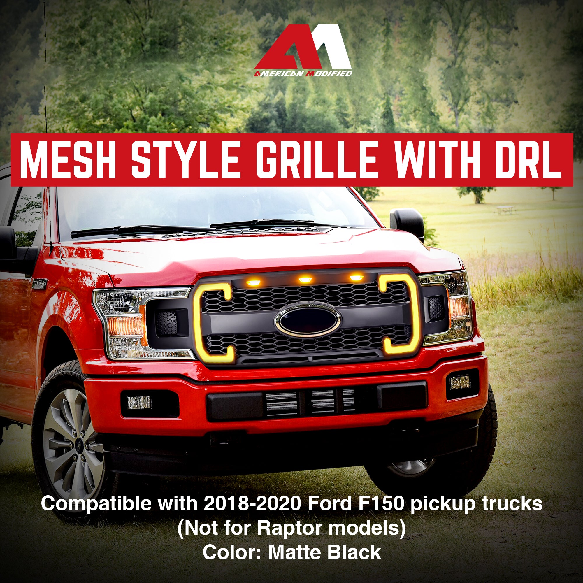 AMERICAN MODIFIED Raptor Style Mesh Grille for 2018-2020 Ford F150 (Open Box) - VMInnovations