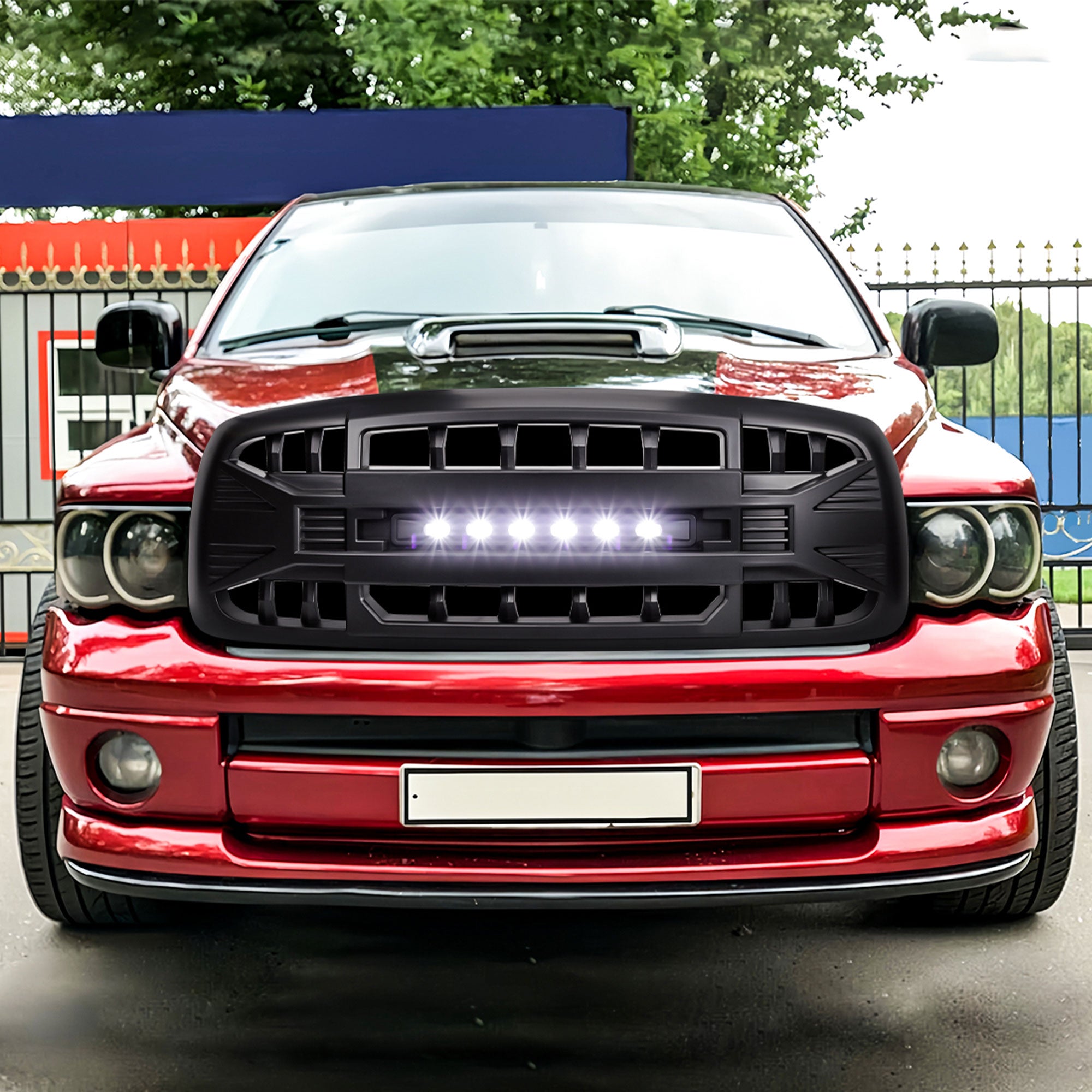 AMERICAN MODIFIED Armor Grille for 02-05 Dodge Ram, Matte Black (Open Box) - VMInnovations