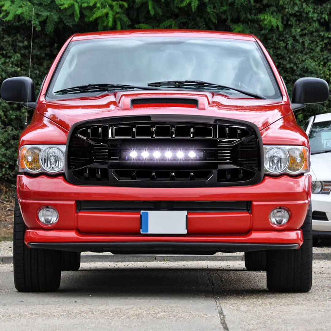 AMERICAN MODIFIED Armor Grille for 02-05 Dodge Ram 1500/2500/3500, Glossy Black - VMInnovations