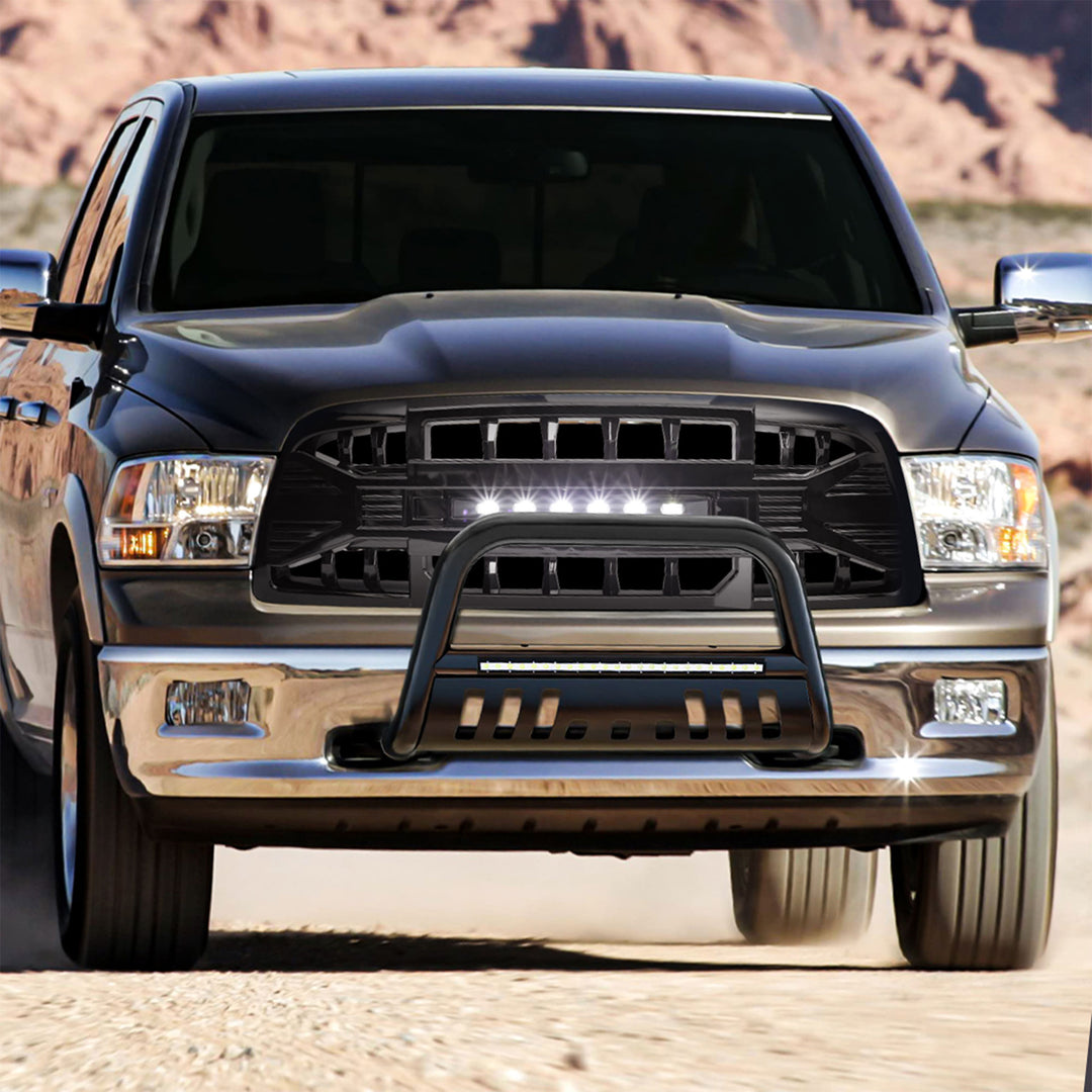 AMERICAN MODIFIED Armor Grille for 2009 to 2012 Dodge Ram 1500, Glossy Black - VMInnovations