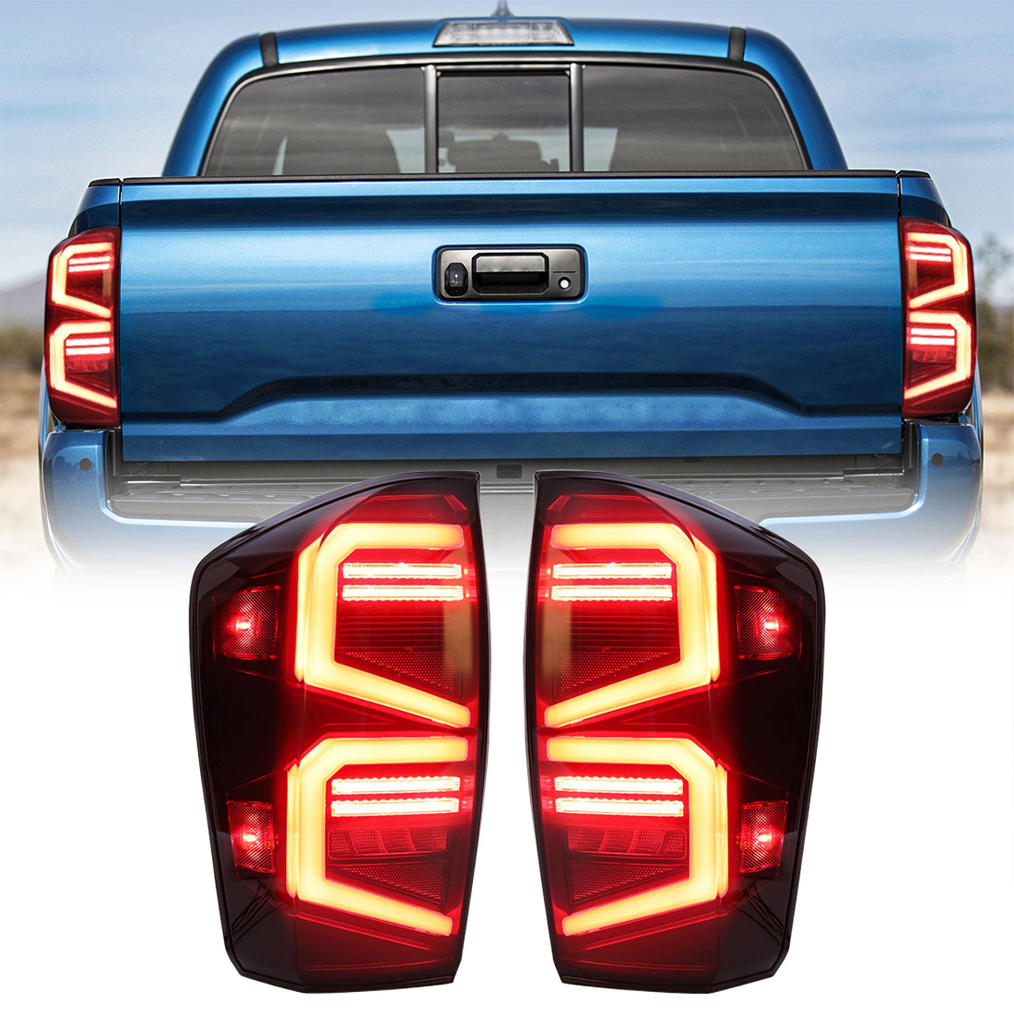 AMERICAN MODIFIED Smoked LED Tail Lights for 16-23 Toyota Tacoma, 1 Pair (Used) - VMInnovations