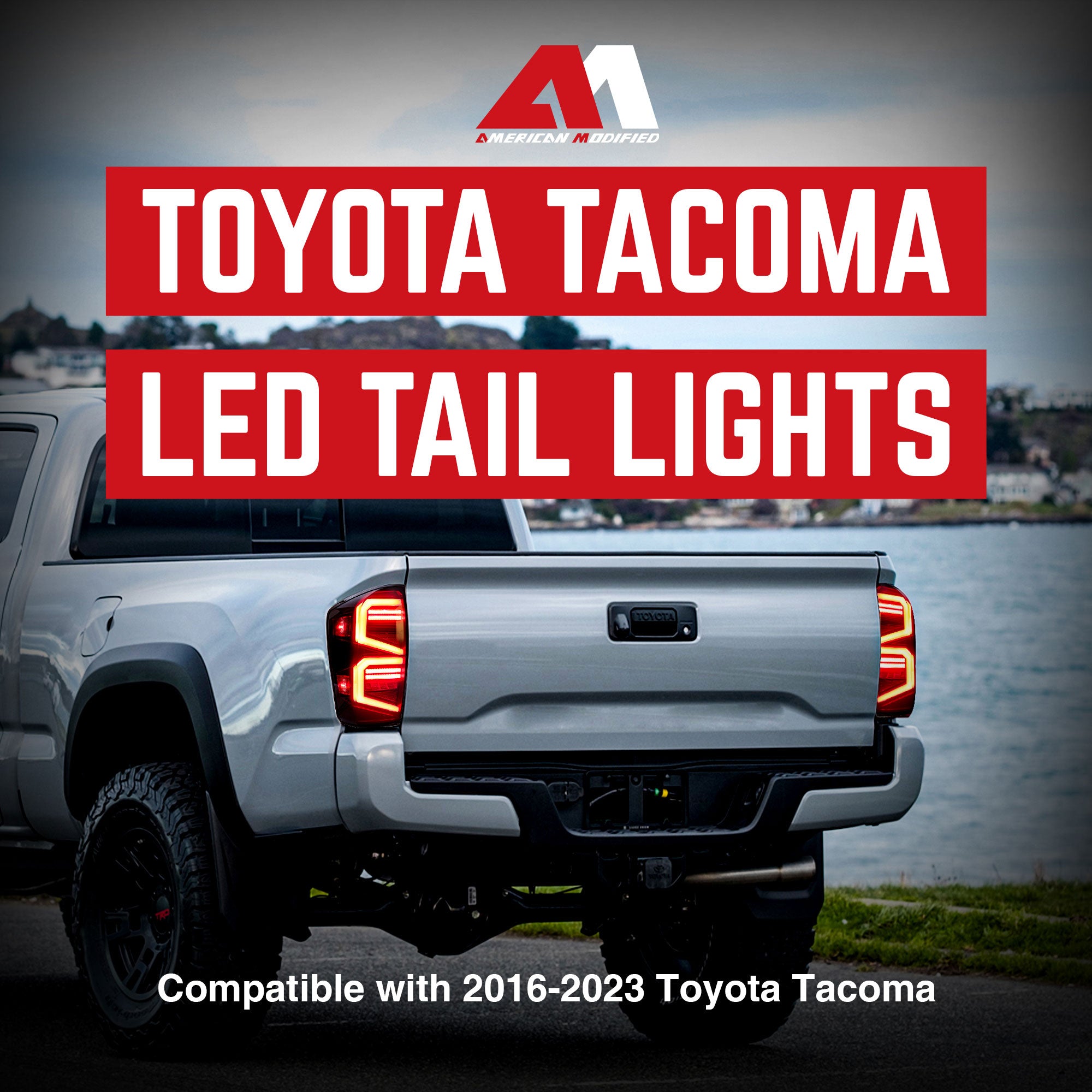 AMERICAN MODIFIED Smoked LED Tail Lights for 16-23 Toyota Tacoma, 1 Pair (Used) - VMInnovations