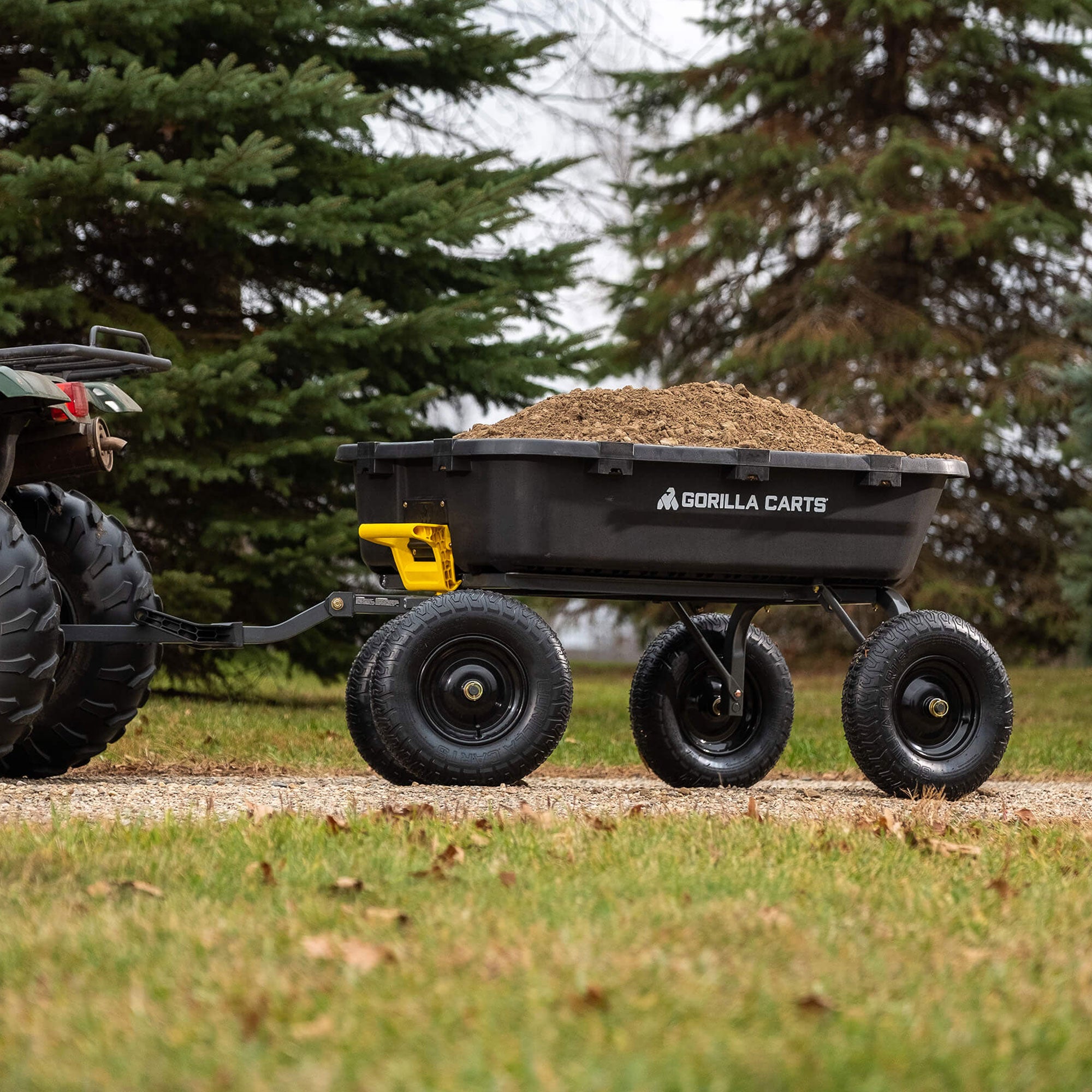 Gorilla Carts Heavy Duty 12 Cb ft Poly Yard Dump Utility Cart, Black (Open Box) - VMInnovations