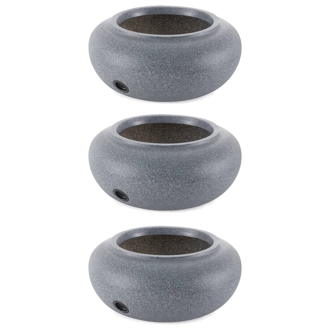 HC Companies 21" Decorative Plastic Outdoor Garden Hose Storage Pot (3 Pack) - VMInnovations