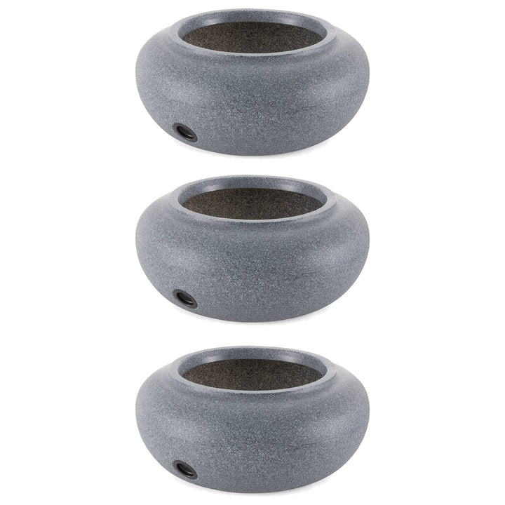 HC Companies 21" Decorative Plastic Outdoor Garden Hose Storage Pot (3 Pack) - VMInnovations