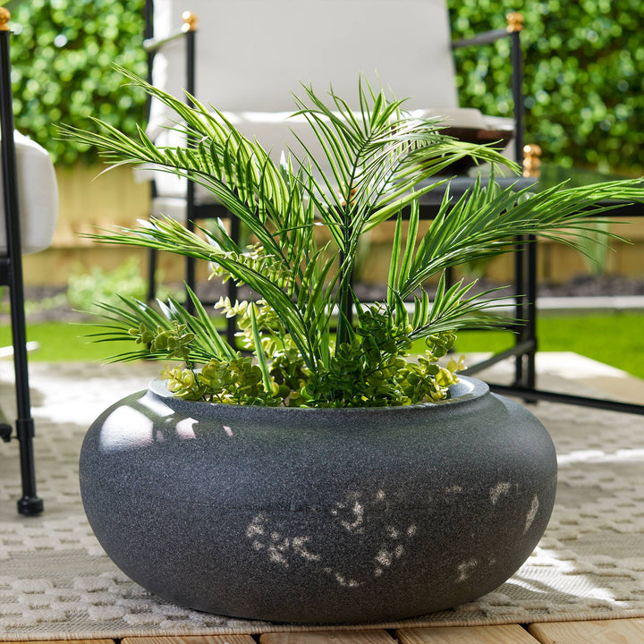 HC Companies 21" Decorative Plastic Outdoor Garden Hose Storage Pot (3 Pack) - VMInnovations