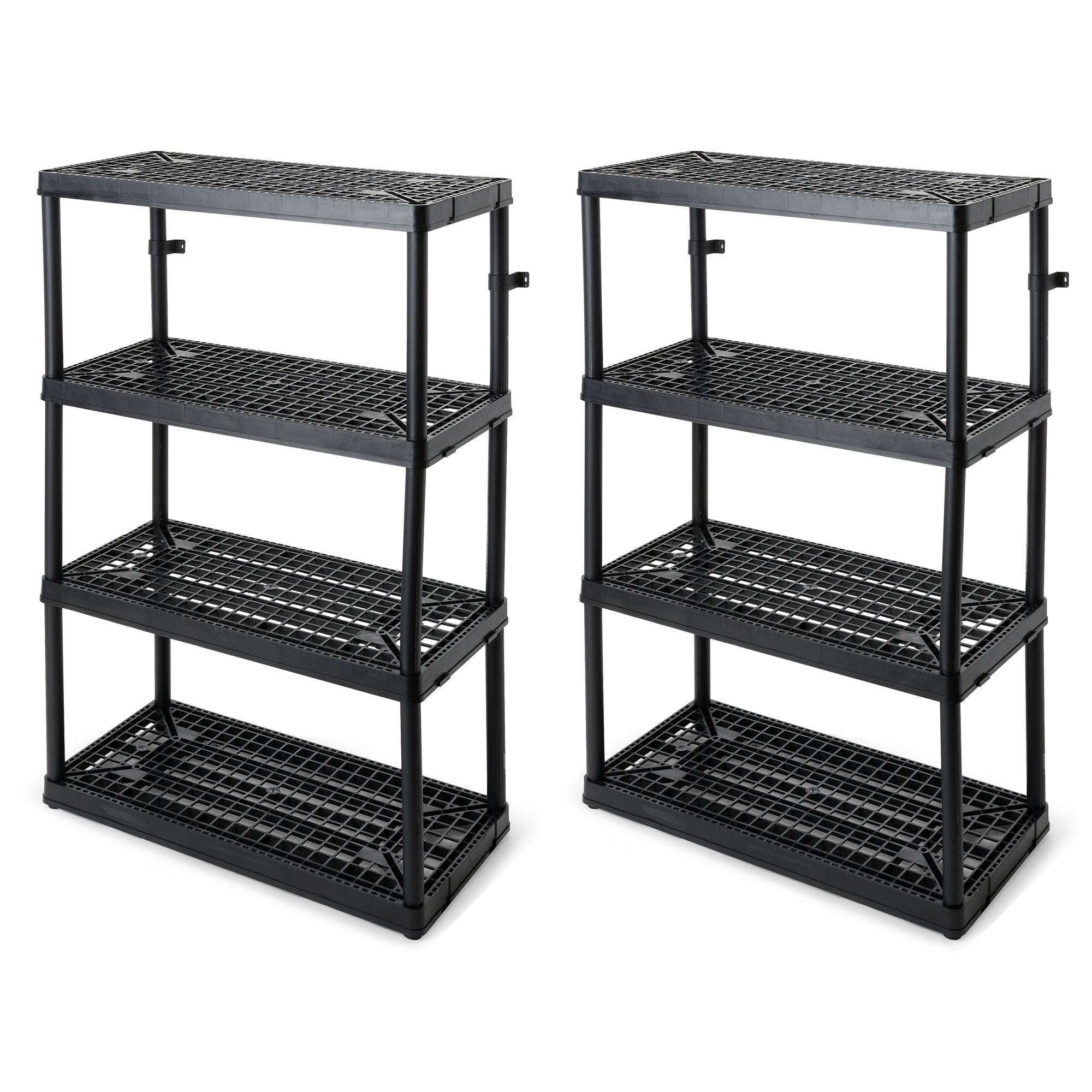 Gracious Living 4 Shelf Fixed Height Ventilated Storage Unit, Black, 2 Pack - VMInnovations