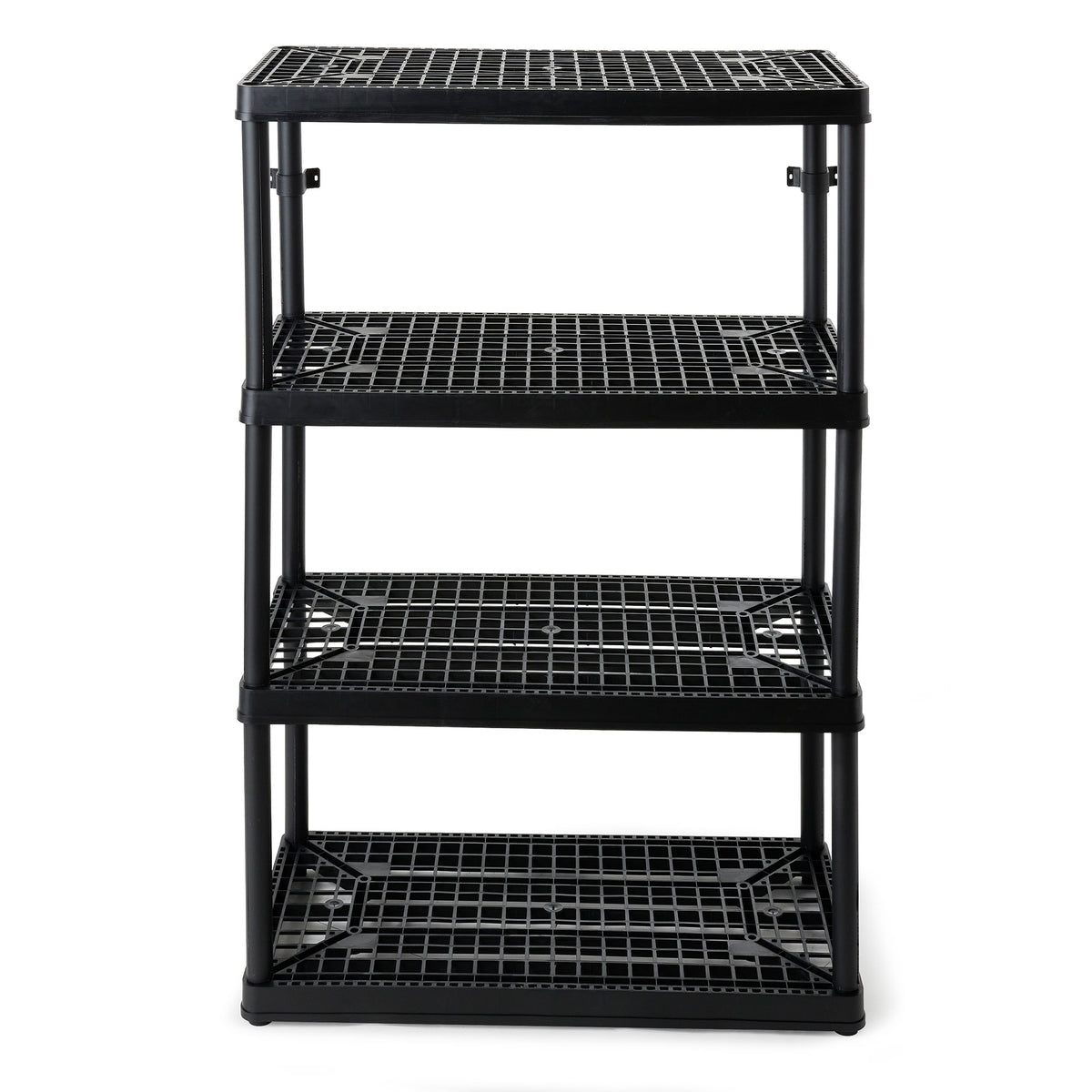 Gracious Living 4 Shelf Fixed Height Ventilated Storage Unit, Black, 2 Pack