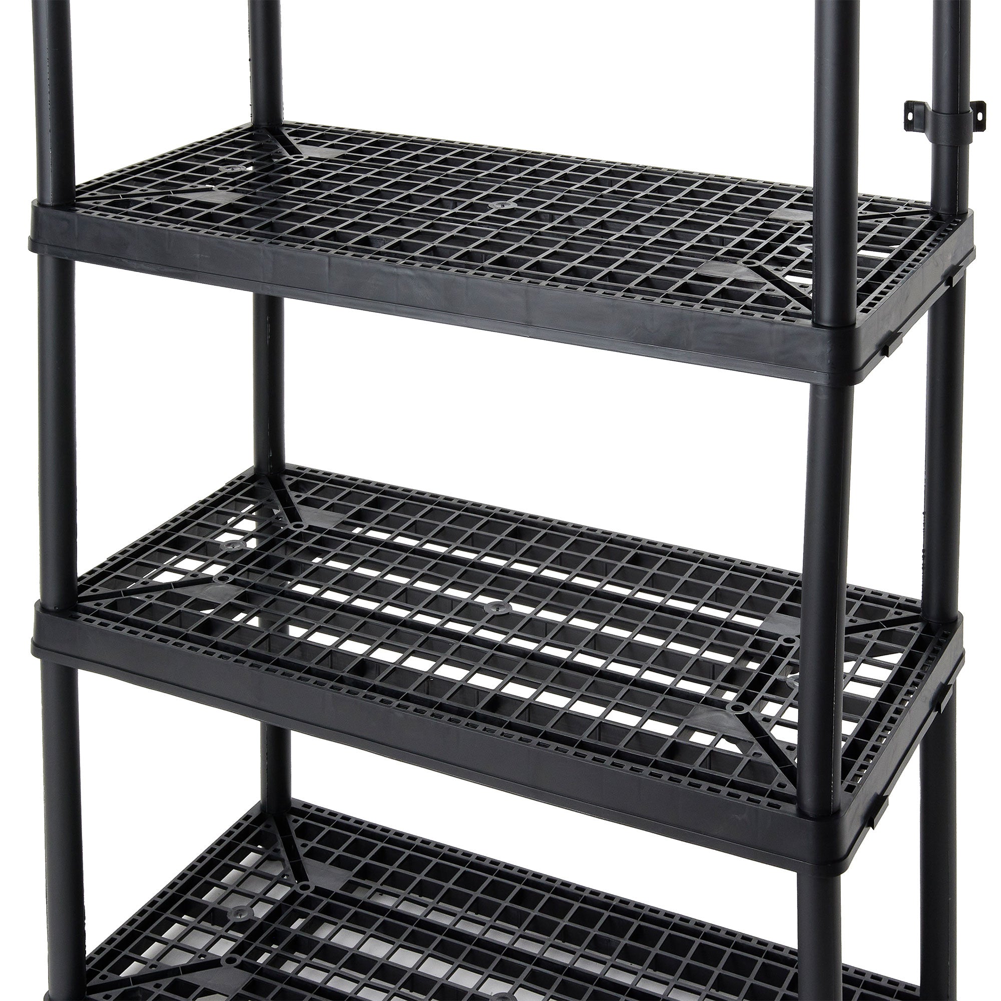 Gracious Living 4 Shelf Fixed Height Ventilated Storage Unit, Black, 2 Pack - VMInnovations