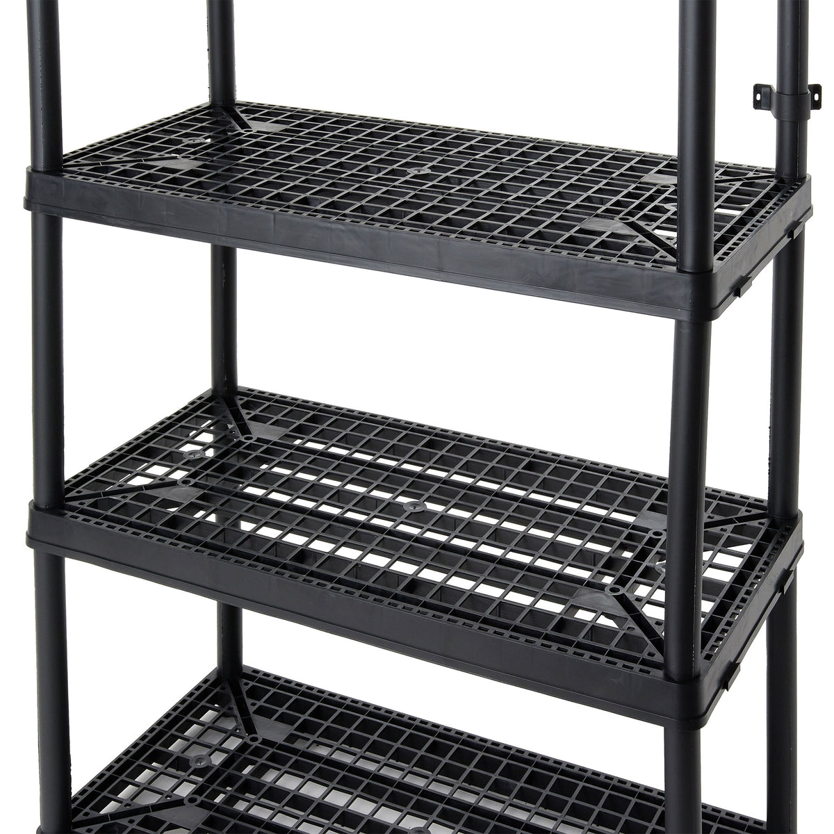 Gracious Living 4 Shelf Fixed Height Ventilated Storage Unit, Black, 2 Pack