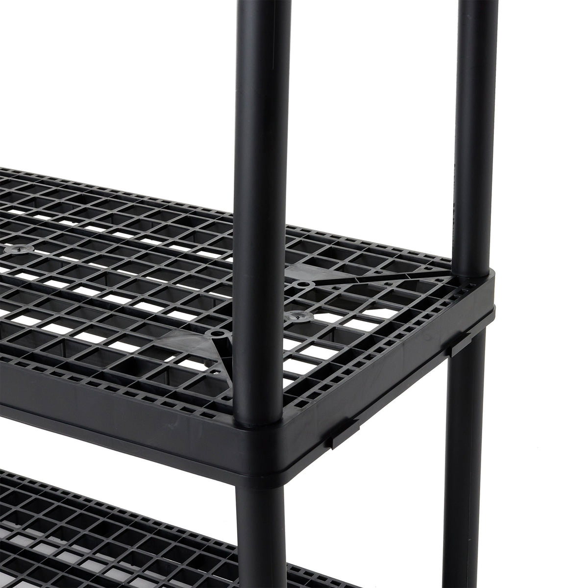Gracious Living 4 Shelf Fixed Height Ventilated Storage Unit, Black, 2 Pack