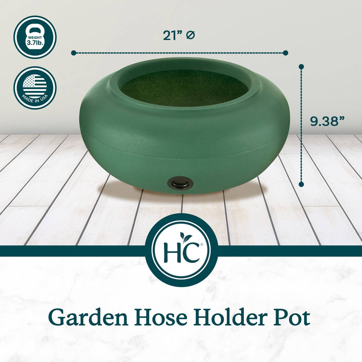 The HC Companies 21 Inch Garden Hose Holder Pot for 75 to 100 Ft Hoses (2 Pack) - VMInnovations