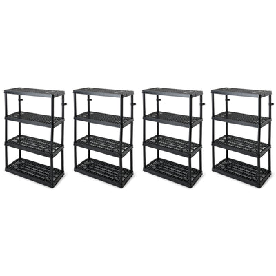 Gracious Living 4 Shelf Fixed Height Ventilated Heavy Duty Storage Unit (4 Pack)