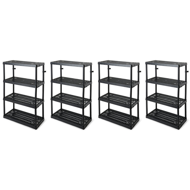 Gracious Living 4 Shelf Fixed Height Ventilated Heavy Duty Storage Unit (4 Pack)