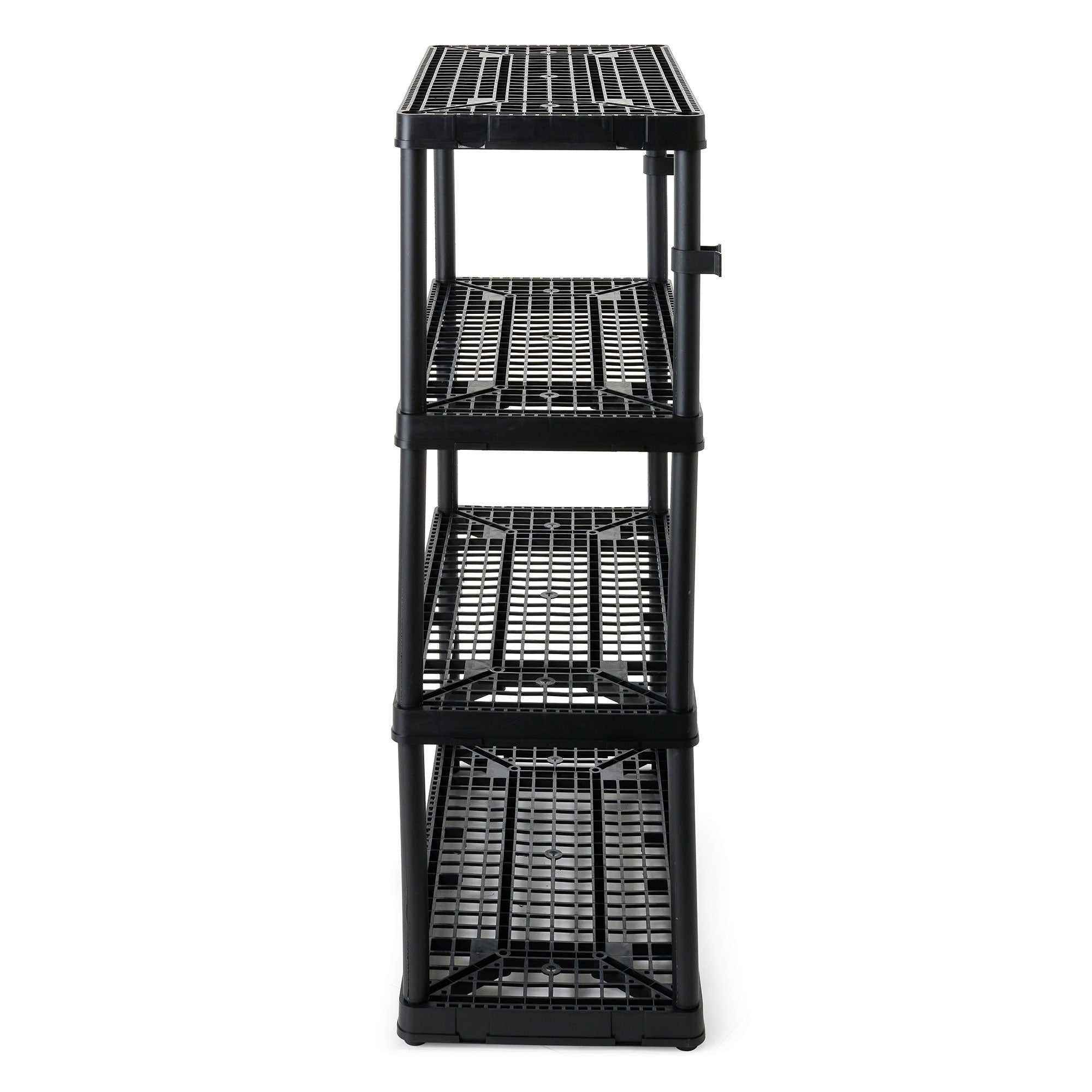 Gracious Living 4 Shelf Fixed Height Ventilated Storage Unit, Black, 4 Pack