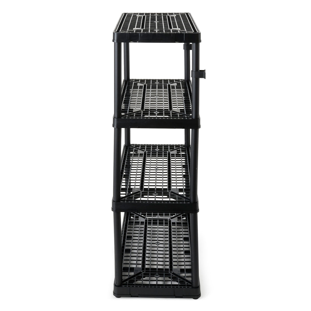 Gracious Living 4 Shelf Fixed Height Ventilated Storage Unit, Black, 4 Pack