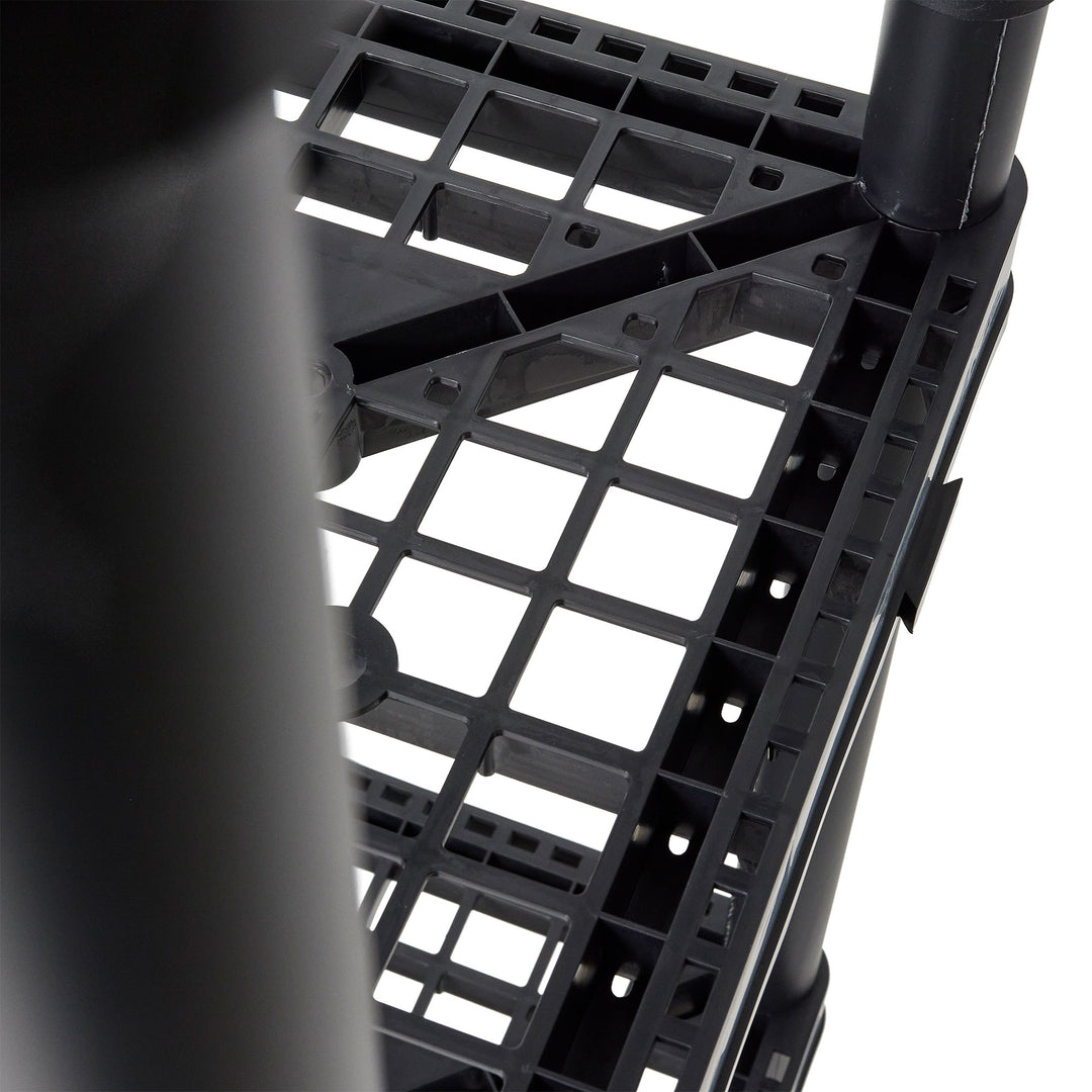 Gracious Living 4 Shelf Fixed Height Ventilated Heavy Duty Storage Unit, Black - VMInnovations