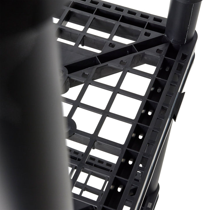 Gracious Living 4 Shelf Fixed Height Ventilated Heavy Duty Storage Unit, Black - VMInnovations