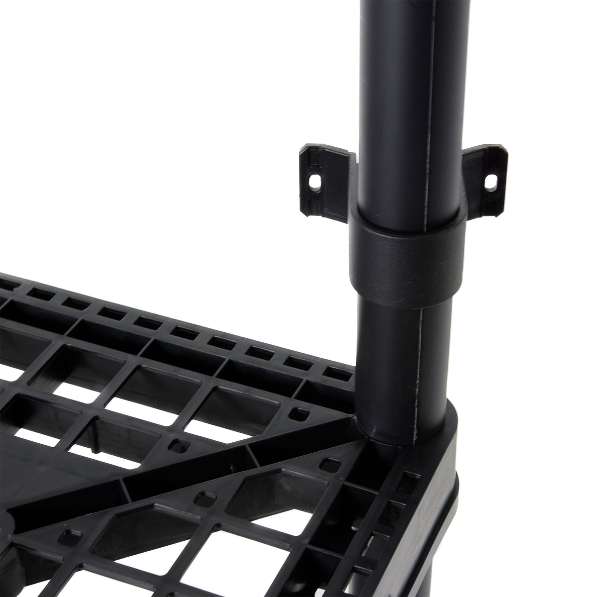Gracious Living 4 Shelf Fixed Height Ventilated Storage Unit, Black, 4 Pack