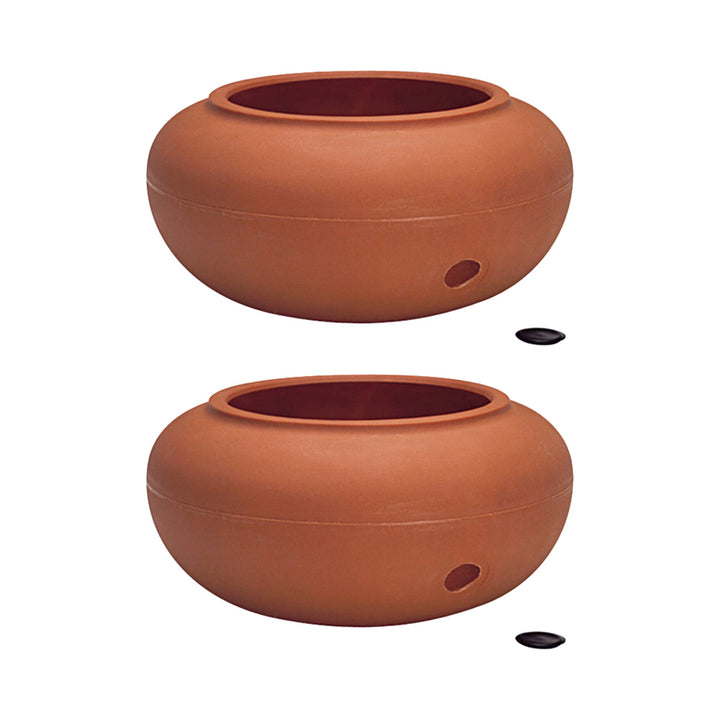 The HC Companies 21 Inch Garden Hose Holder Pot for 75 to 100 Ft Hoses (2 Pack) - VMInnovations