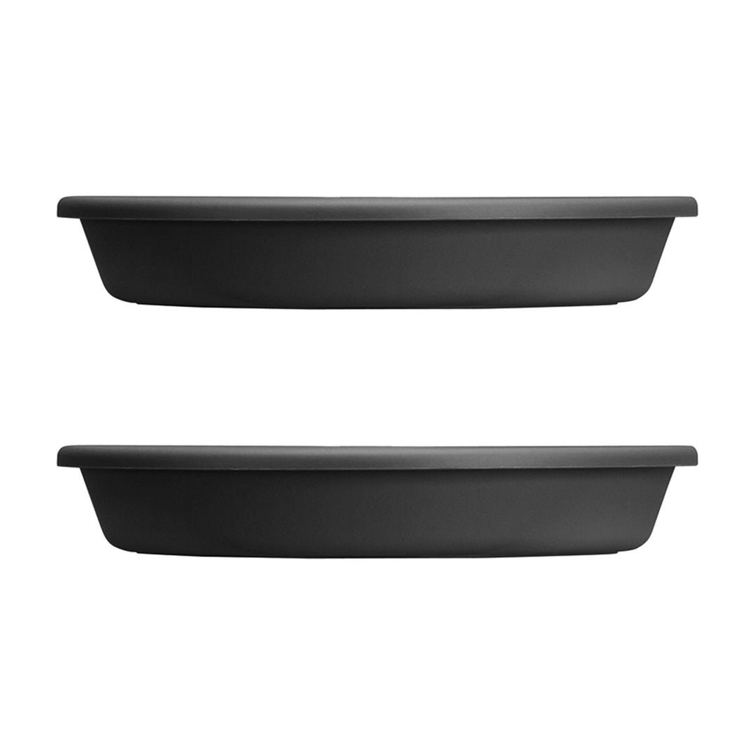 HC Companies Classic 21.13 Inch Round Saucer Tray for 24 Inch Plant Pot (2 Pack) - VMInnovations