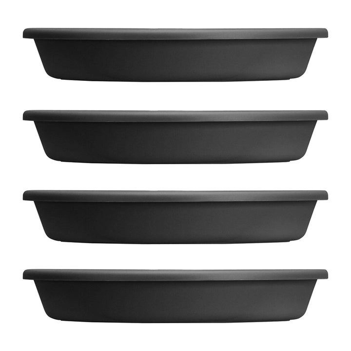 HC Companies Classic 21.13 Inch Round Saucer Tray for 24 Inch Plant Pot (4 Pack) - VMInnovations