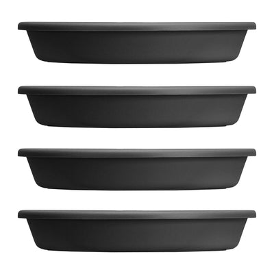 HC Companies Classic 21.13 Inch Round Saucer Tray for 24 Inch Plant Pot (4 Pack)