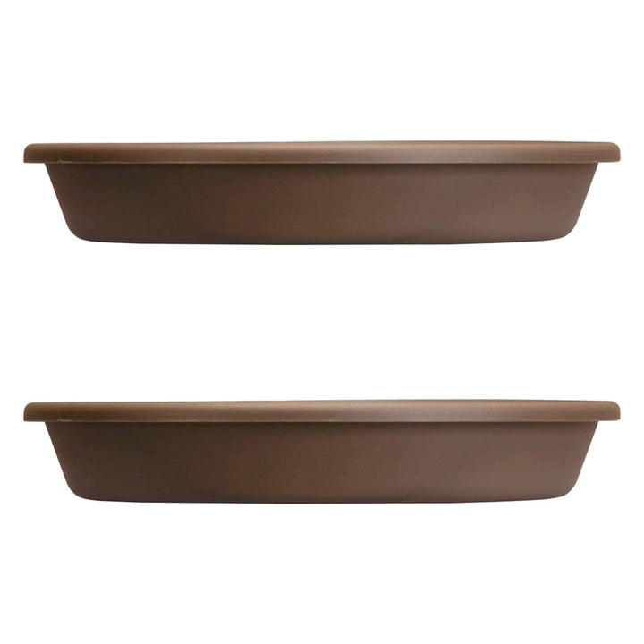 The HC Companies 16.3 Inch Planter Saucer for Classic Pots, Chocolate (2 Pack) - VMInnovations