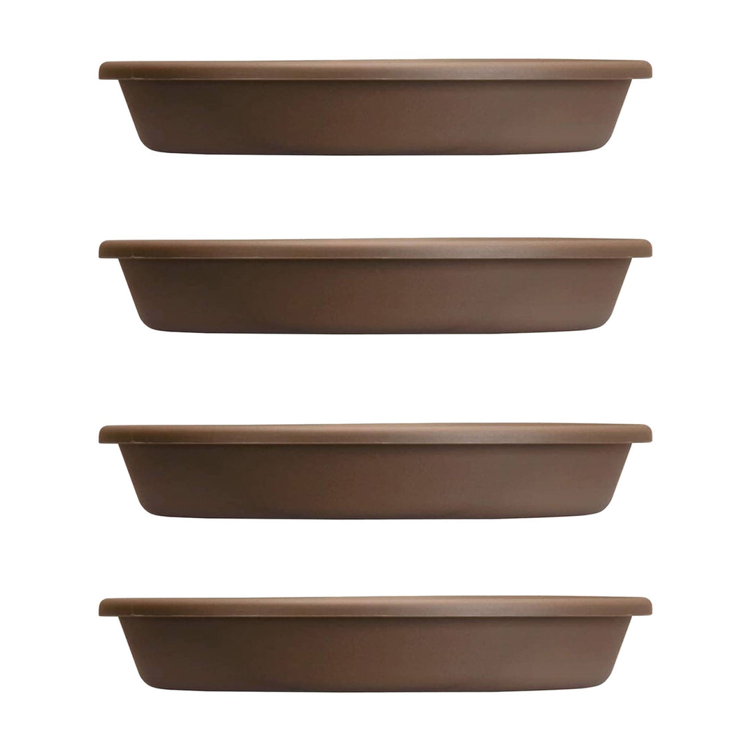 The HC Companies 16.3 Inch Planter Saucer for Classic Pots, Chocolate (4 Pack) - VMInnovations