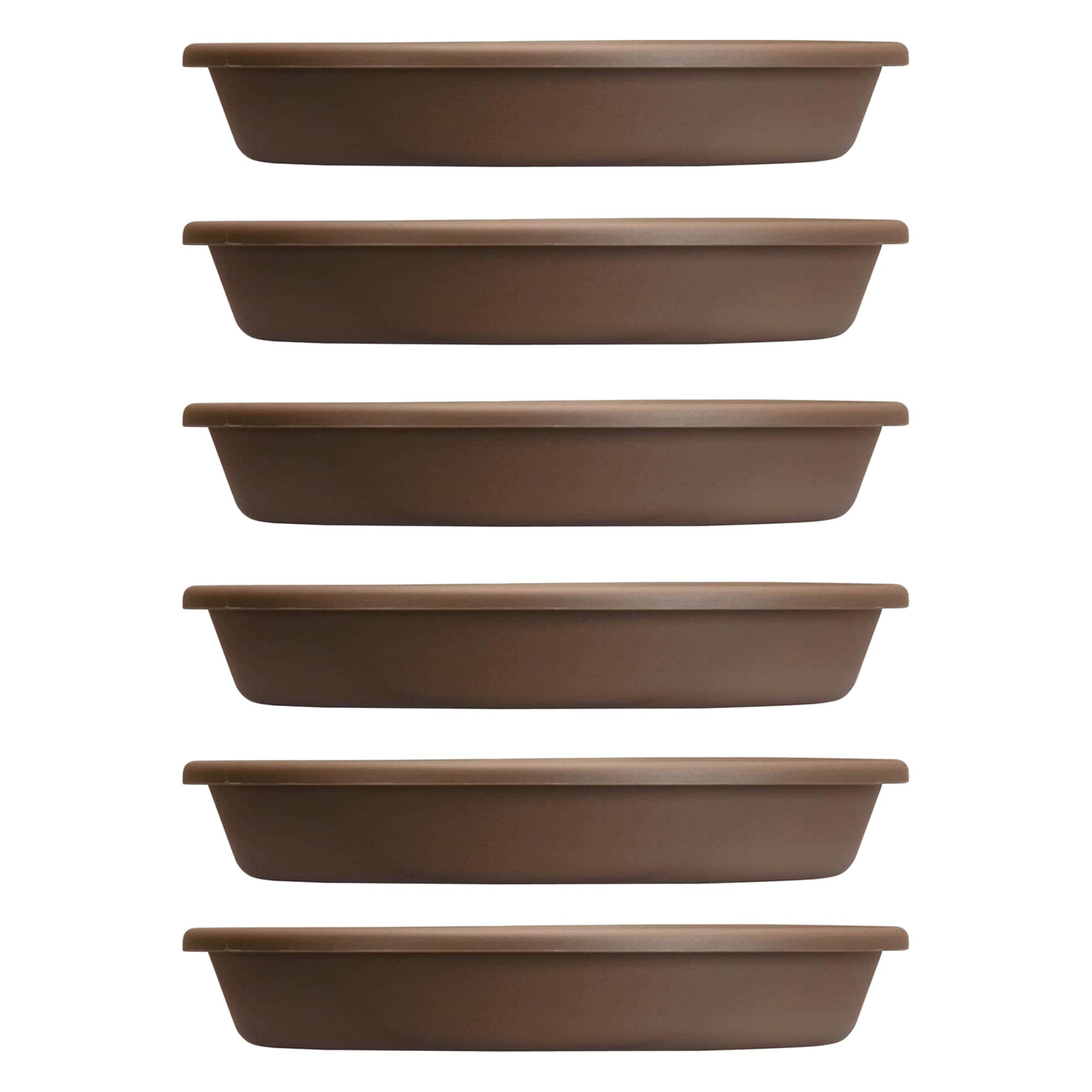 The HC Companies 16.3 Inch Planter Saucer for Classic Pots, Chocolate (6 Pack)