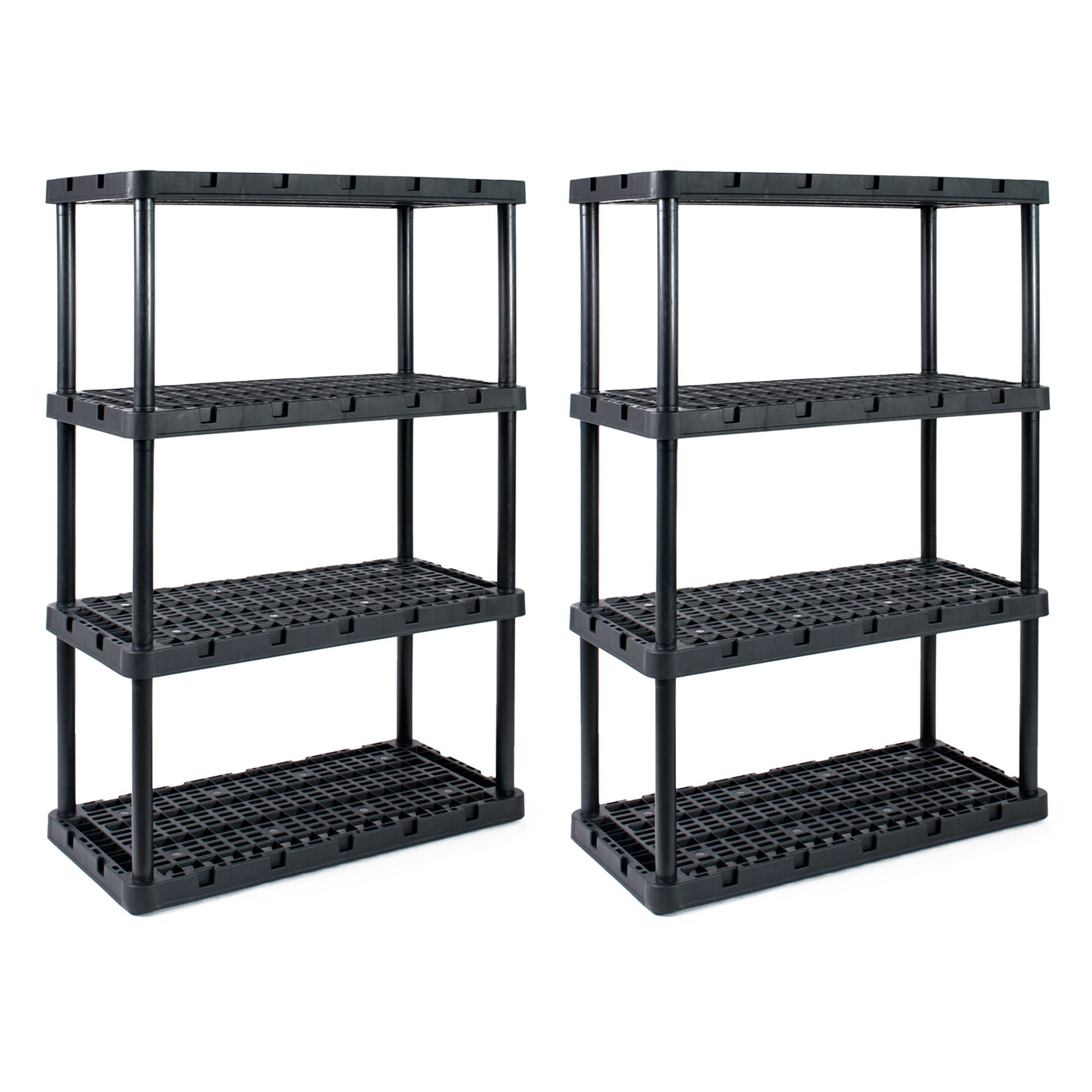 Gracious Living 4 Shelf Knect A Shelf Ventilated Storage Unit, Black, 2 Pack
