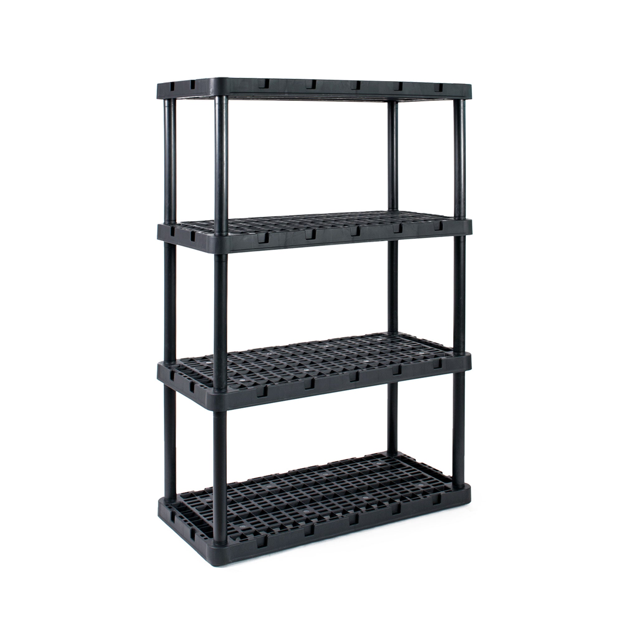 Gracious Living 4 Shelf Knect A Shelf Ventilated Storage Unit, Black, 2 Pack