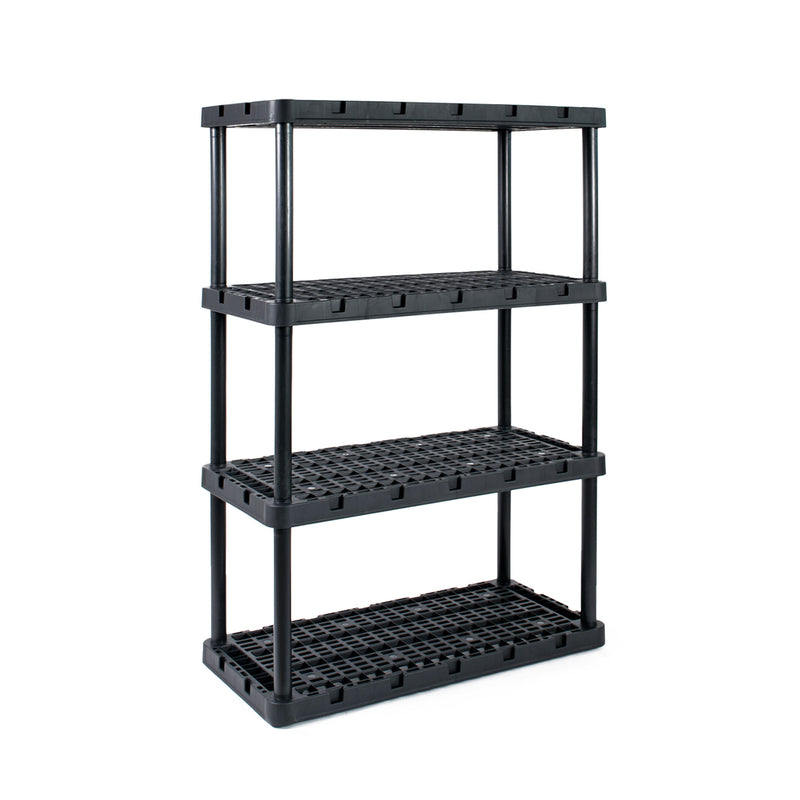 Gracious Living 4 Shelf Knect A Shelf Ventilated Storage Unit, Black (2 Pack)