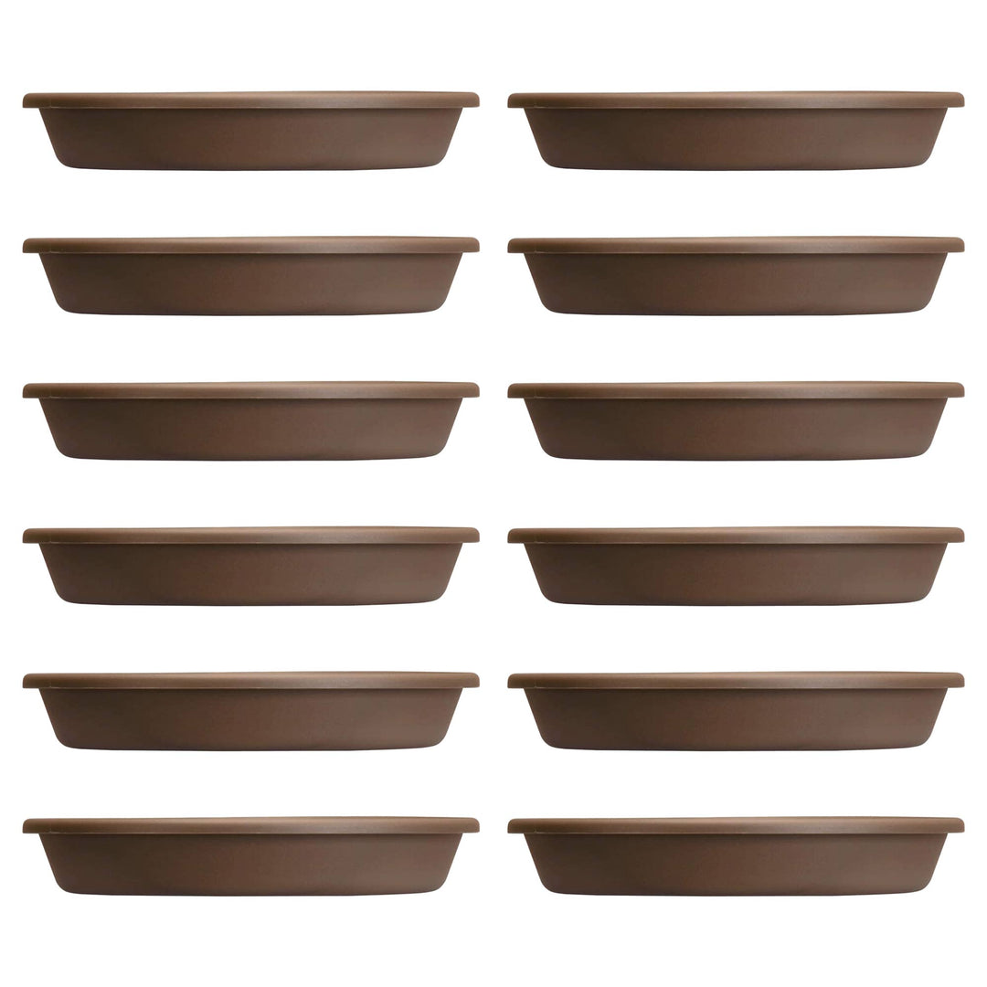 The HC Companies 16.3 Inch Planter Saucer for Classic Pots, Chocolate (12 Pack) - VMInnovations