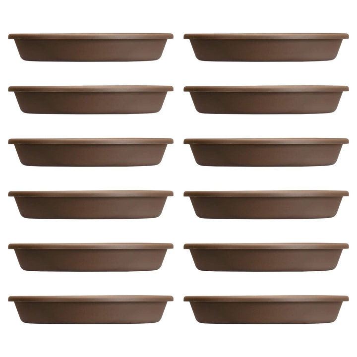 The HC Companies 16.3 Inch Planter Saucer for Classic Pots, Chocolate (12 Pack) - VMInnovations