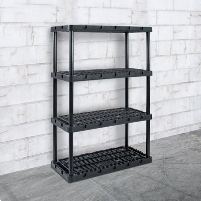 Gracious Living 4 Shelf Knect A Shelf Ventilated Storage Unit, Black (3 Pack)