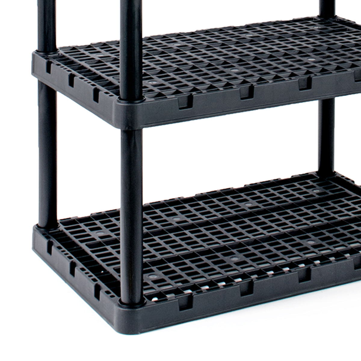 Gracious Living XL 4 Shelf Knect A Shelf Ventilated Storage, Black, 3 Pack