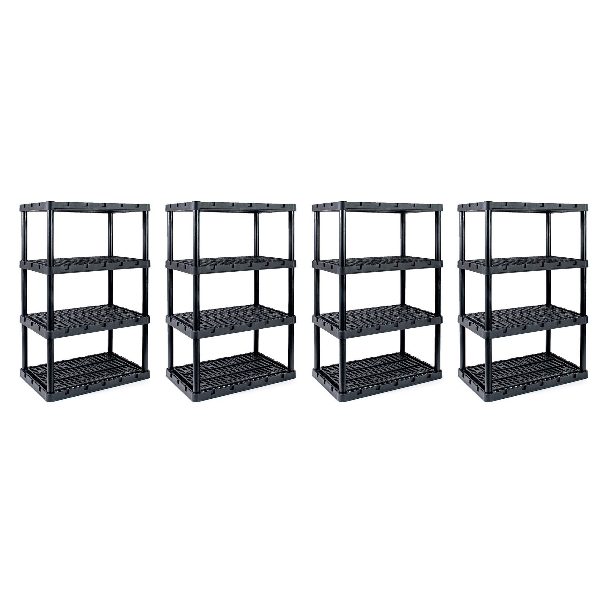 Gracious Living XL 4 Shelf Knect A Shelf Ventilated Storage, Black, 4 Pack - VMInnovations