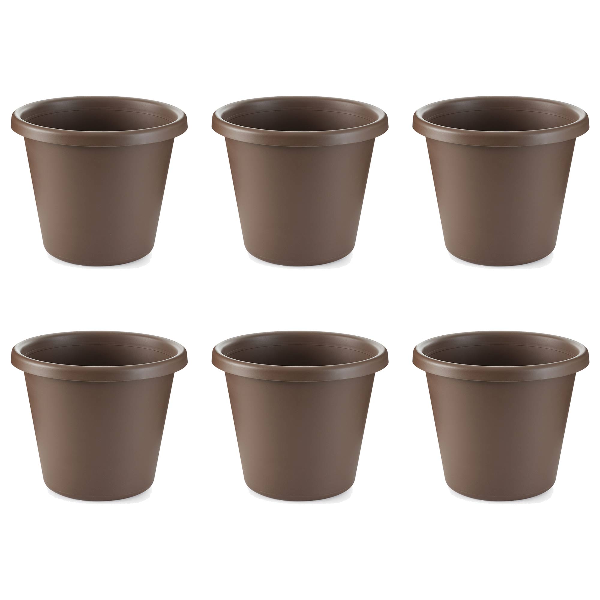 The HC Companies 12 Inch Indoor or Outdoor Classic Flower Pot Planter (6 Pack)