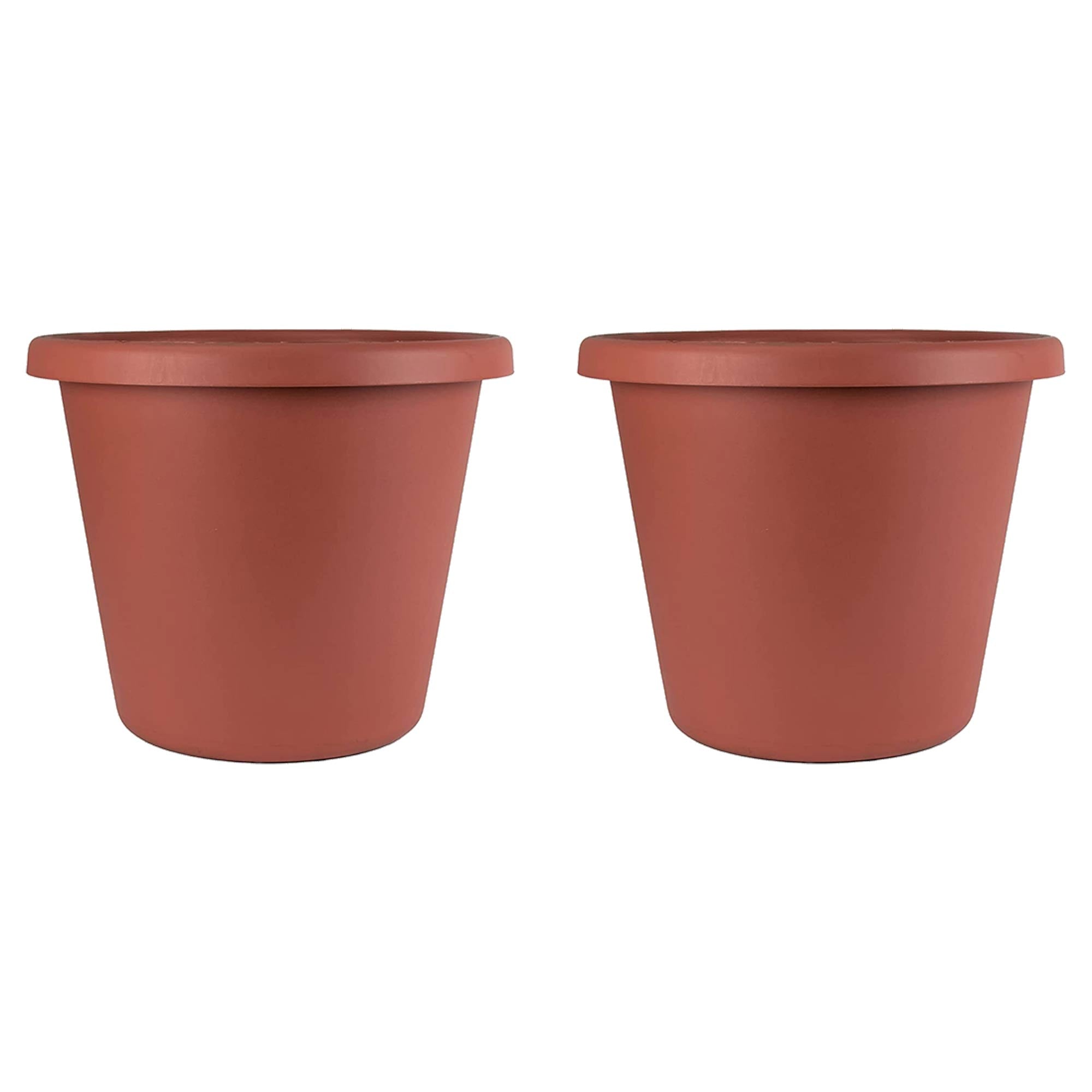 The HC Companies 14 Inch Plastic Indoor Outdoor Classic Pot Planter (2 Pack)