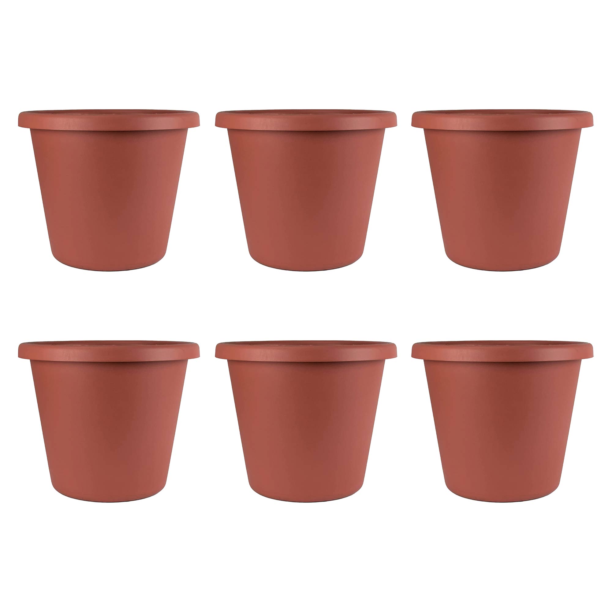 The HC Companies 14 Inch Plastic Indoor Outdoor Classic Pot Planter (6 Pack)