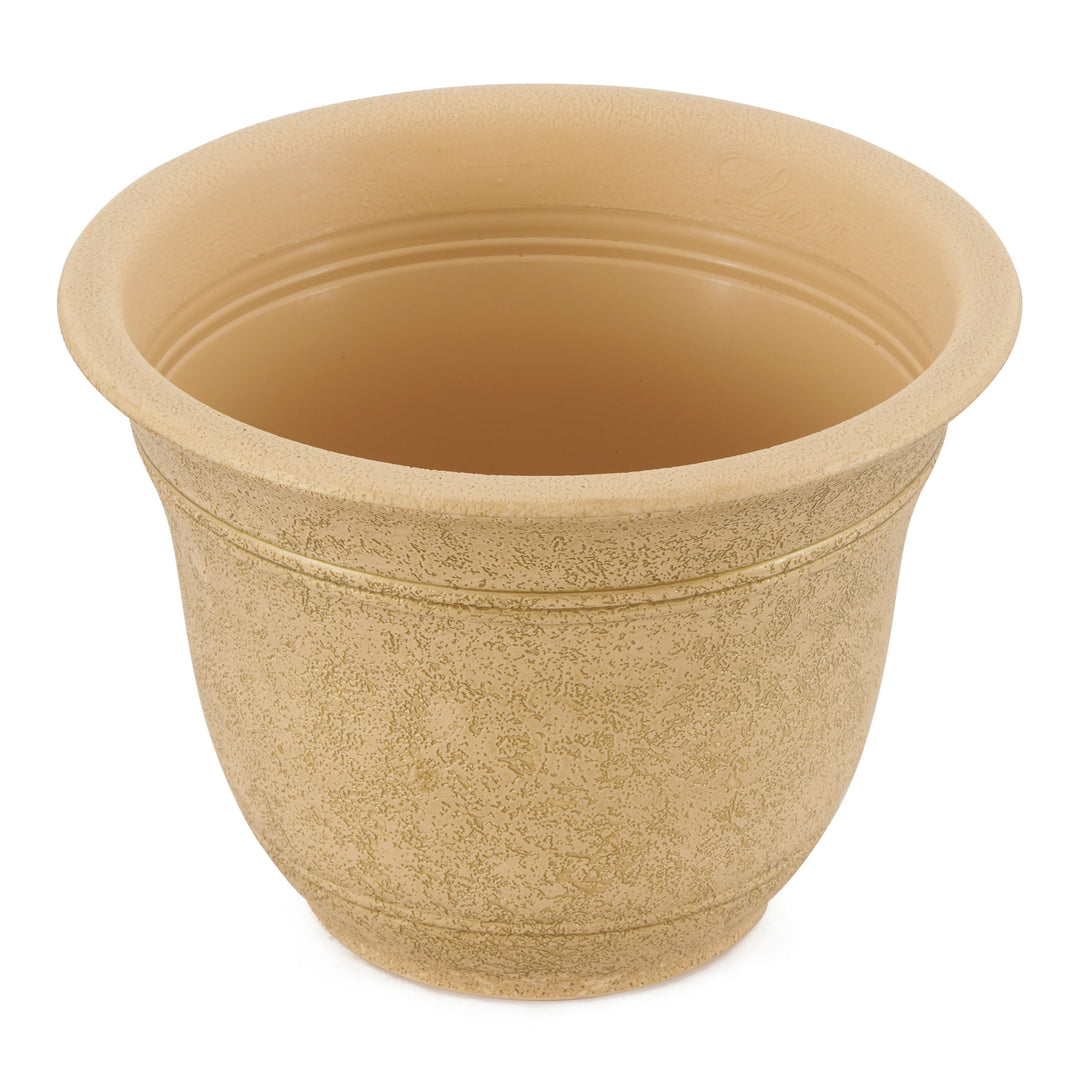 HC Companies Sierra 10 Inch Round Garden Planter Pot, Arizona Sand (4 Pack) - VMInnovations