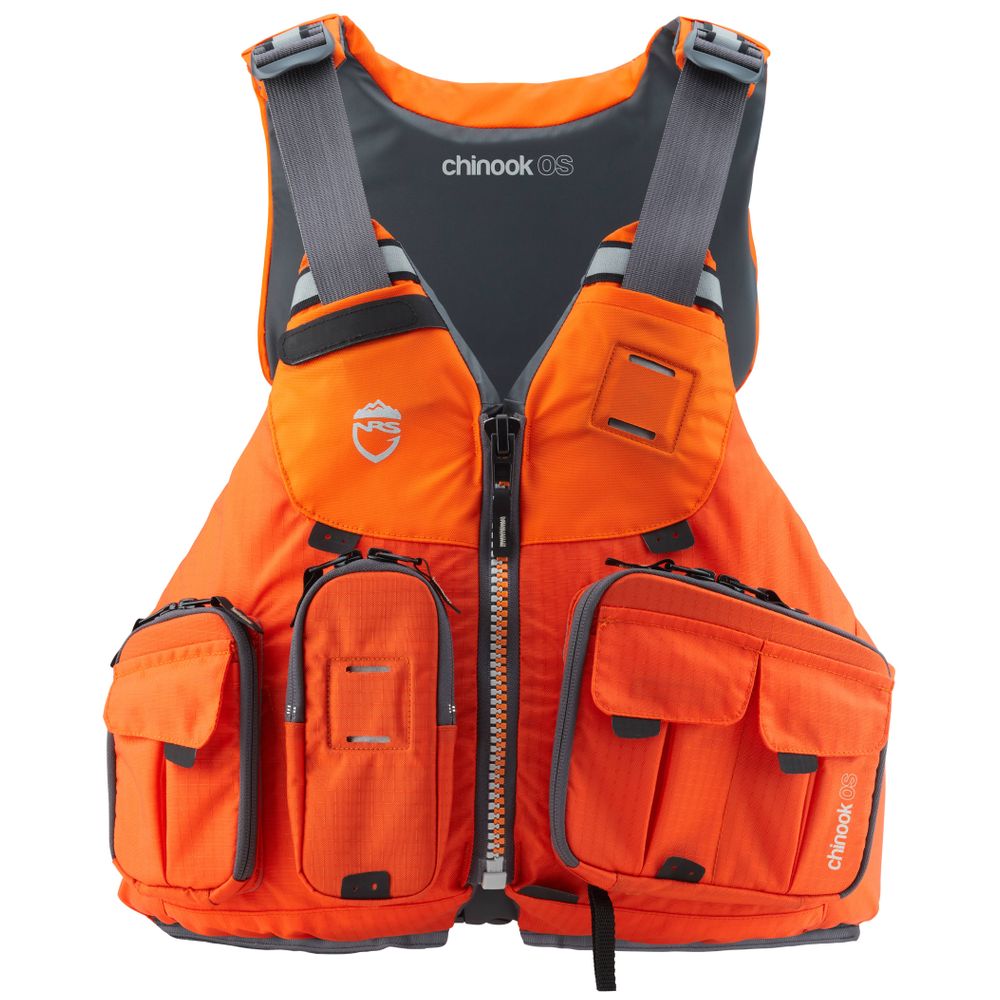 NRS Chinook OS Type III Fishing Life Vest PFD w/ Pockets L/XL, Orange (Open Box)