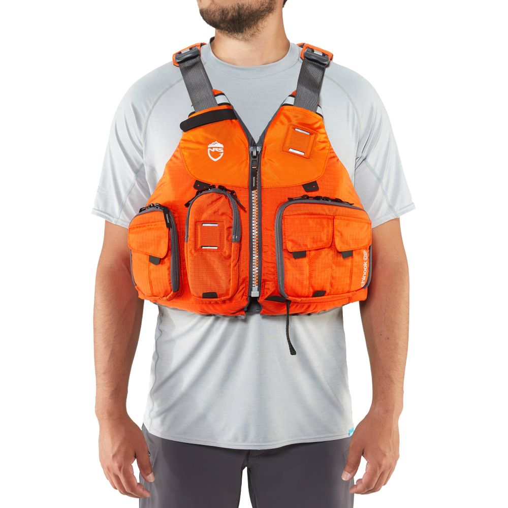 NRS Chinook OS Type III Fishing Life Vest PFD w/ Pockets L/XL, Orange (Open Box)