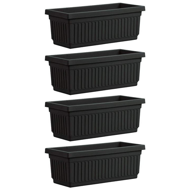 HC Companies 30 Inch Fluted Plastic Venetian Garden Flower Window Box (4 Pack) - VMInnovations