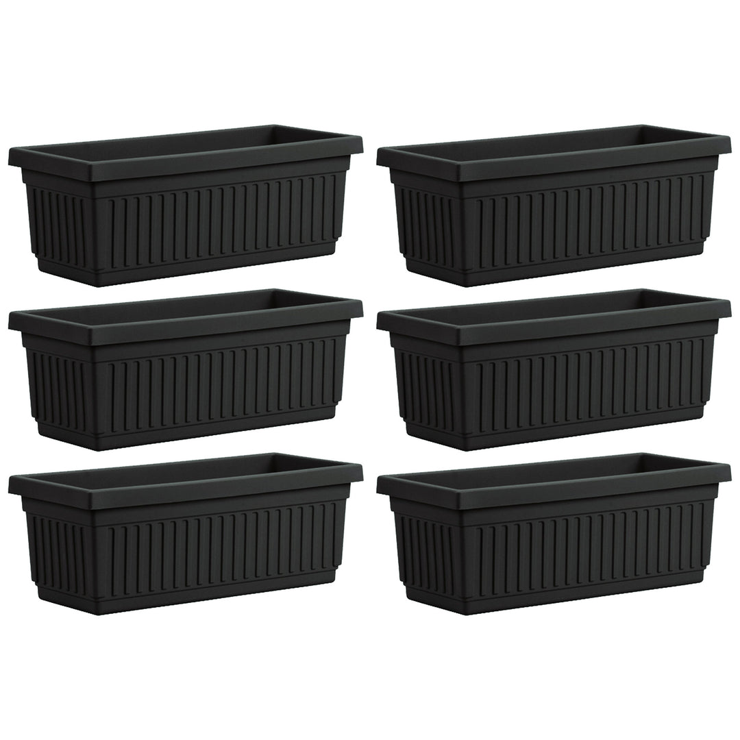 HC Companies 30 Inch Fluted Plastic Venetian Garden Flower Window Box (6 Pack) - VMInnovations